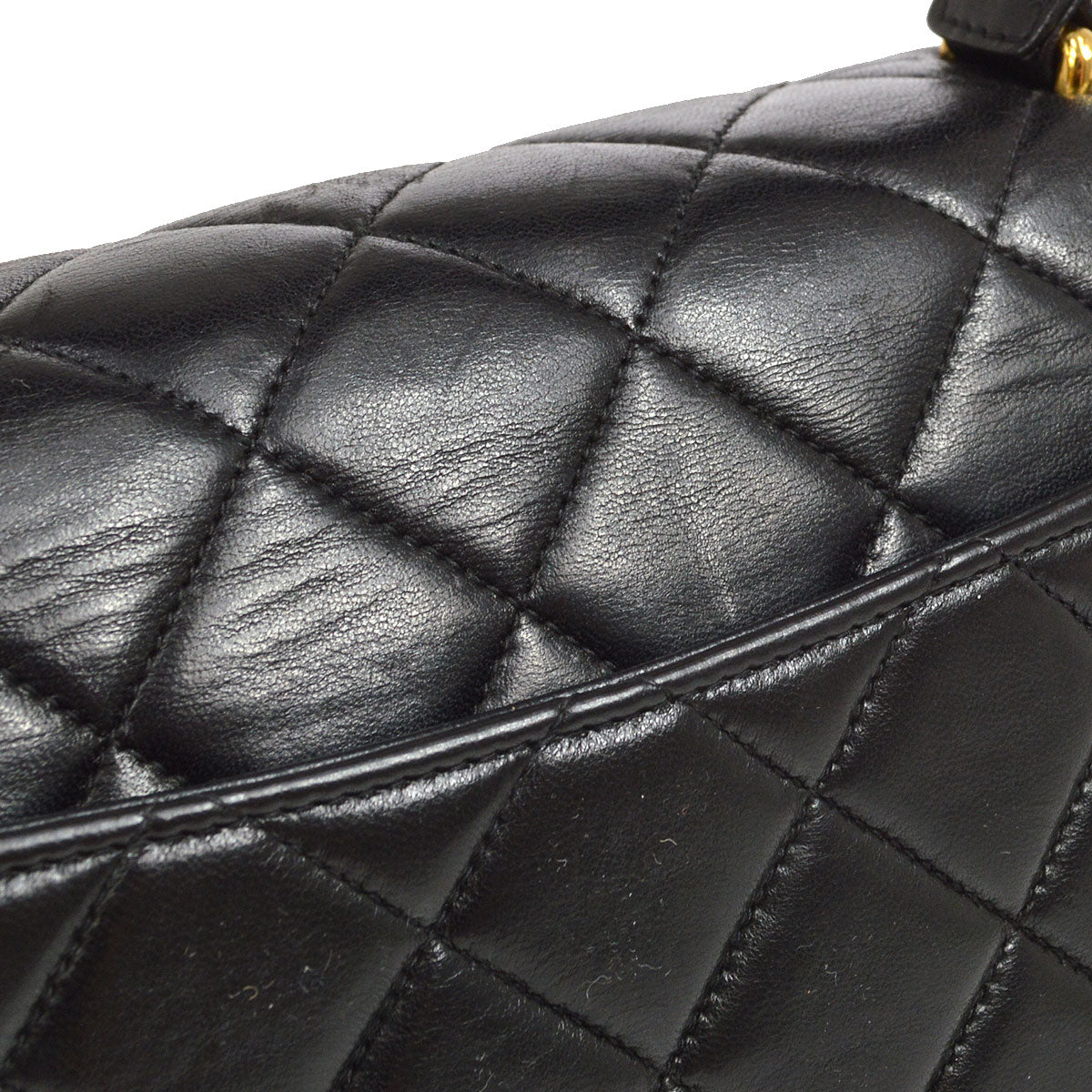 CHANEL 1996-1997 Quilted Kelly 25 Black Lambskin