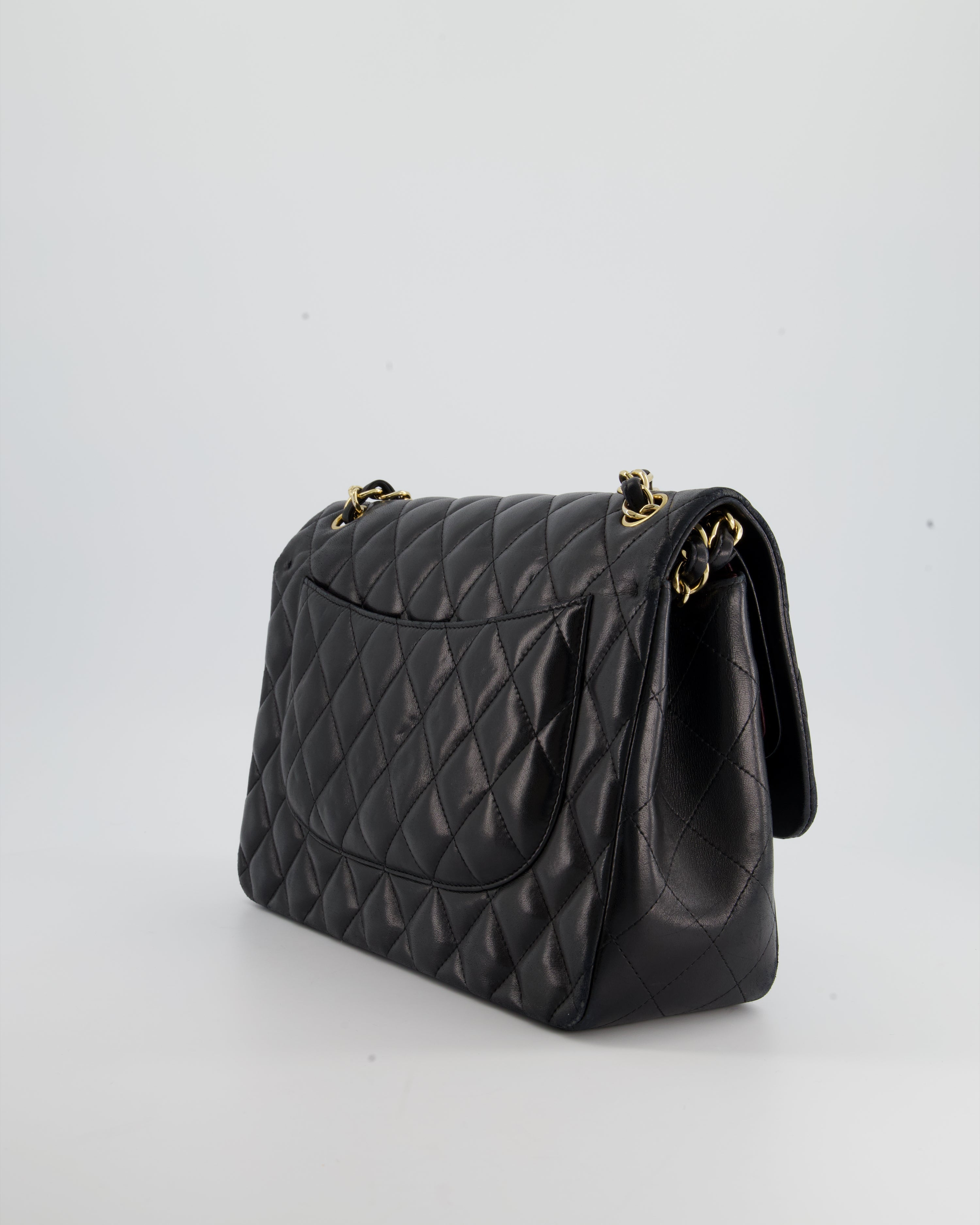 Chanel Black Jumbo Classic Double Flap Bag in Lambskin with Gold Hardware RRP £9,240
