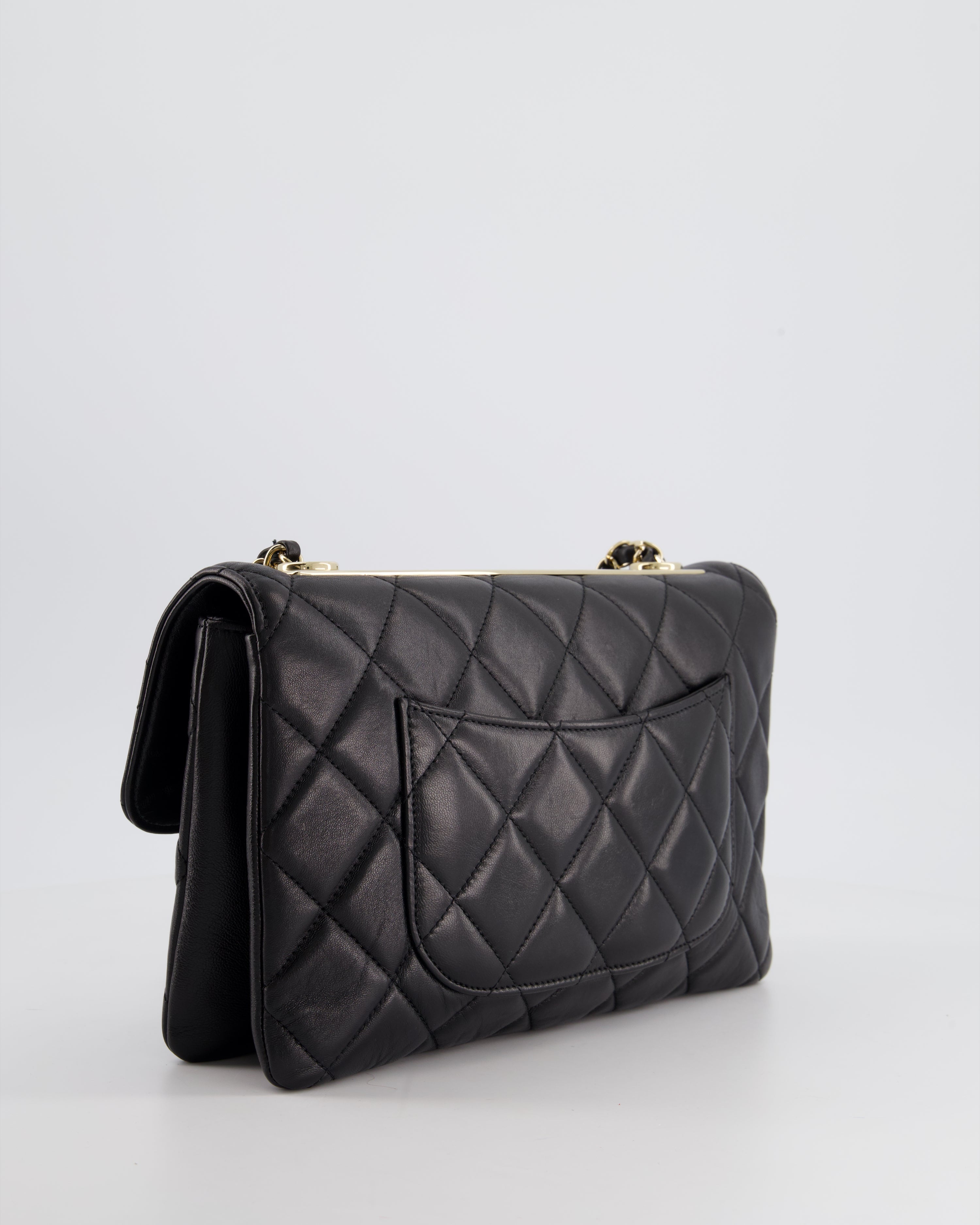 Chanel Black Trendy CC Shoulder Bag in Lambskin Leather with Champagne Gold Hardware