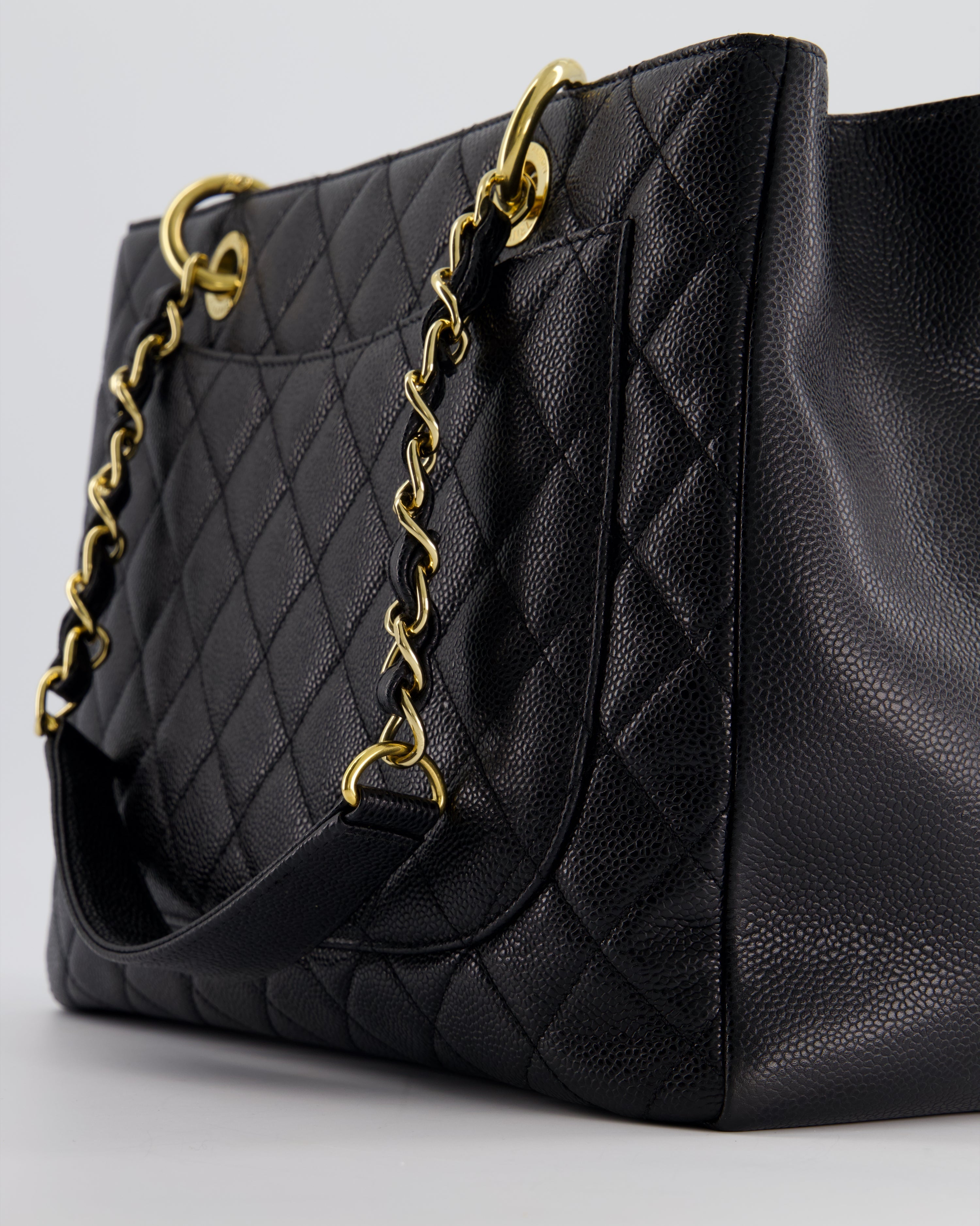 Chanel Black Caviar GST Tote Bag with Gold Hardware