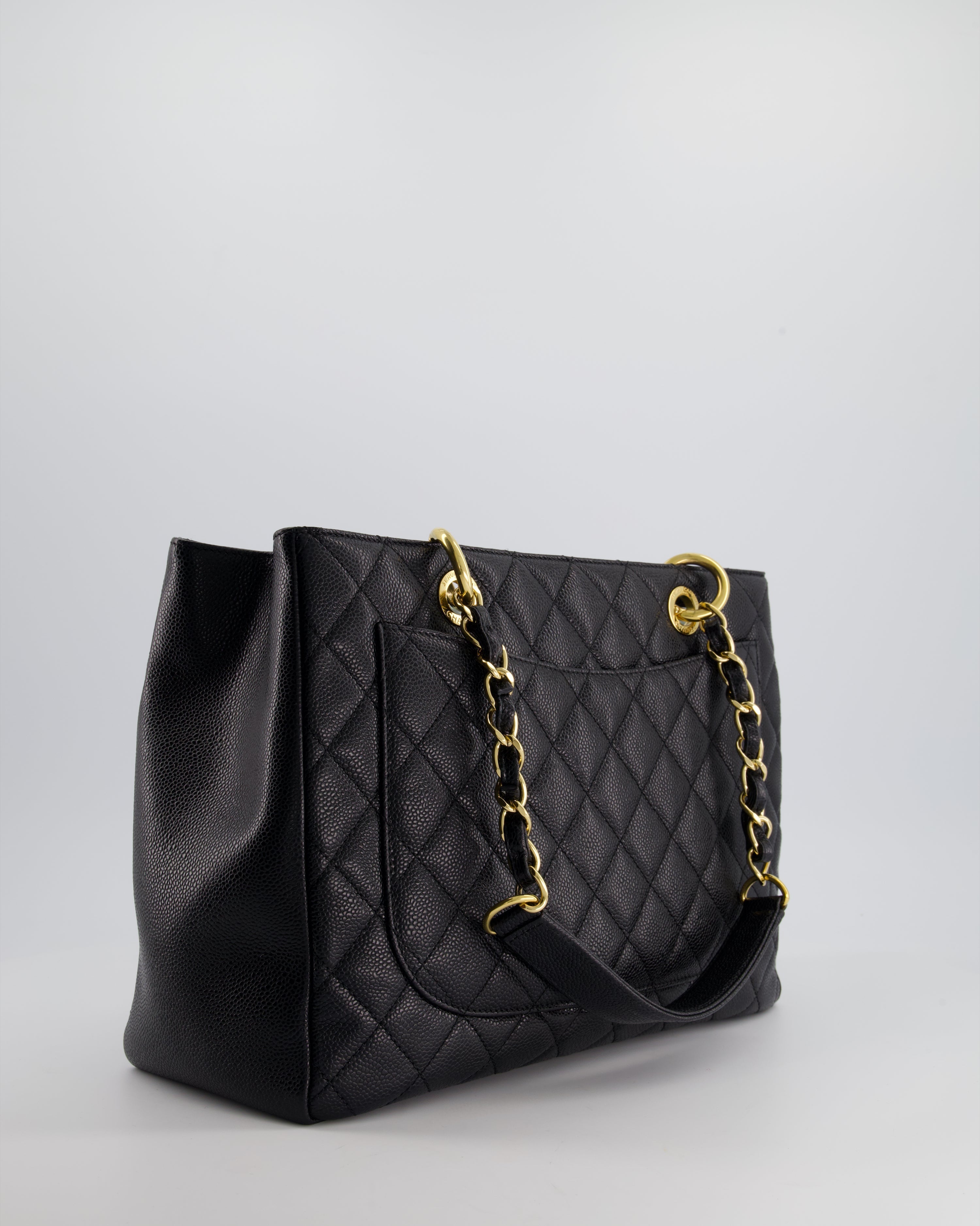 Chanel Black Caviar GST Tote Bag with Gold Hardware