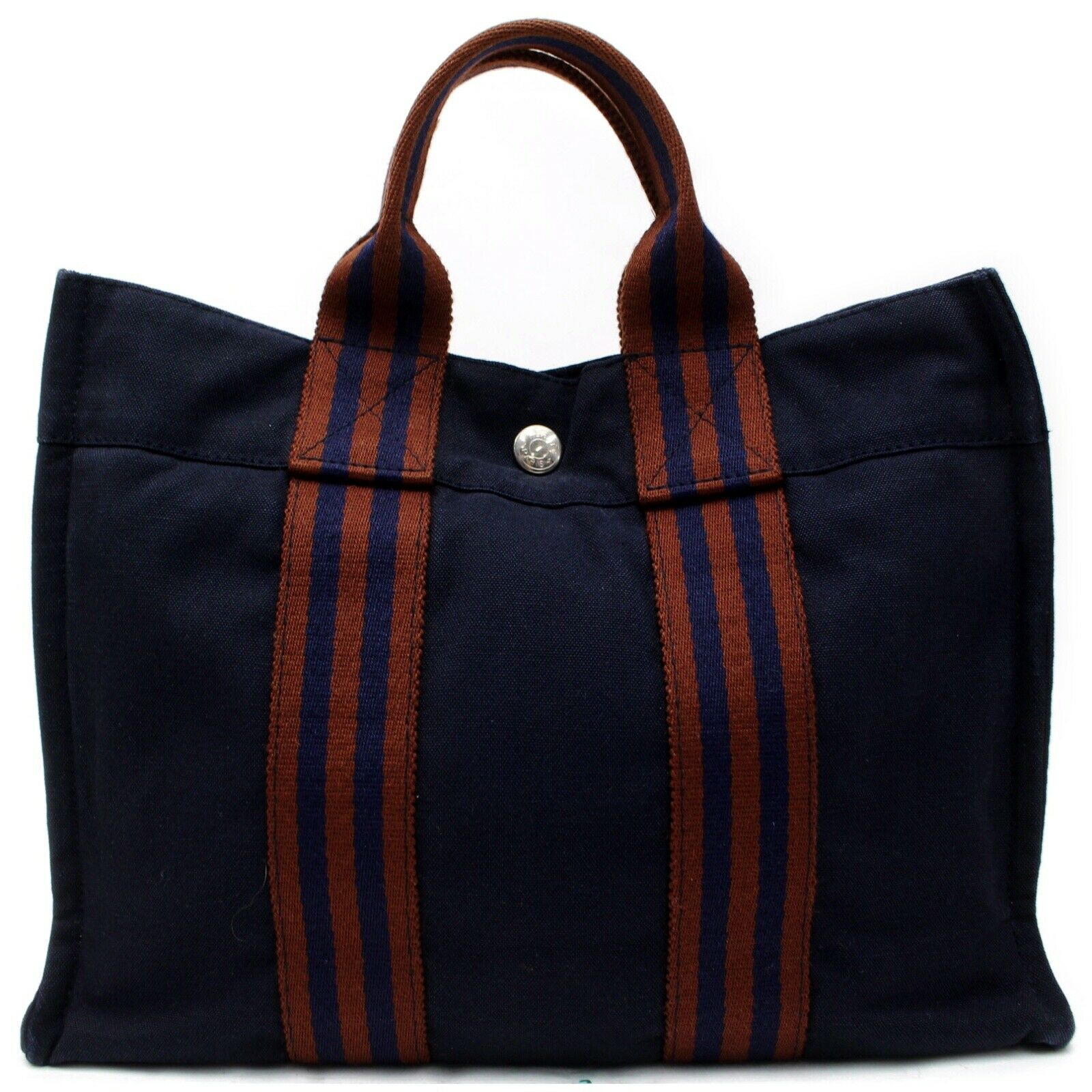Brand Inspired Hermes Tote Bag Sac Fool Toepm Navy Blue Canvas (SHC7-10987)