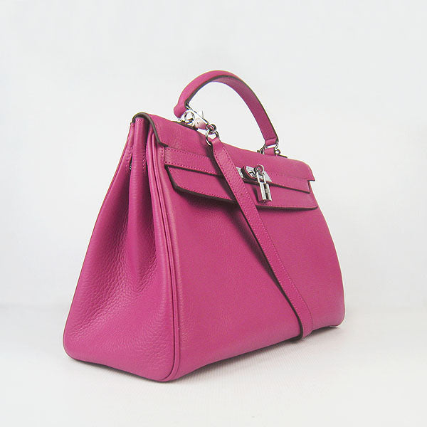Hermes Kelly 35cm Togo Leather Handbag Peach/Silver