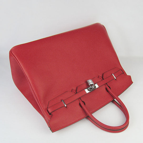 Hermes Birkin 35CM Togo Leather Handbags 6099 red silver