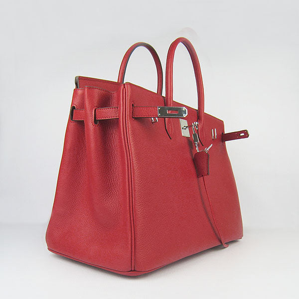 Hermes Birkin 35CM Togo Leather Handbags 6099 red silver