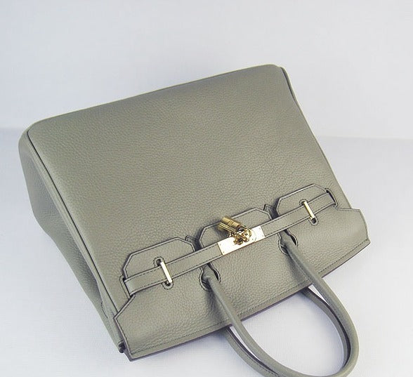 Hermes Birkin 35cm Togo Leather Handbags Dark Grey Golden