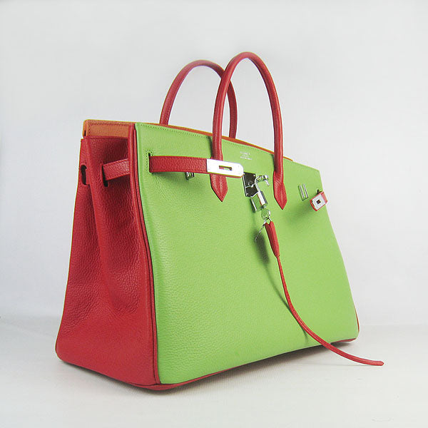 Hermes Birkin 35cm Togo Leather Handbags 6099 Red/Orange/Green S