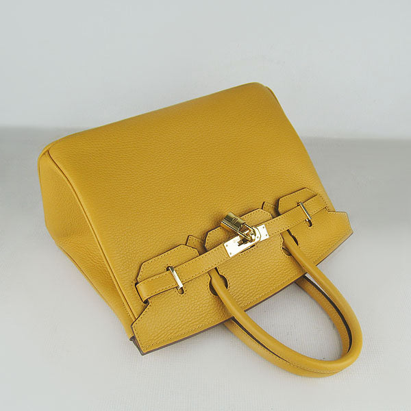 Hermes Birkin 30cm Togo Leather Handbags Yellow Golden