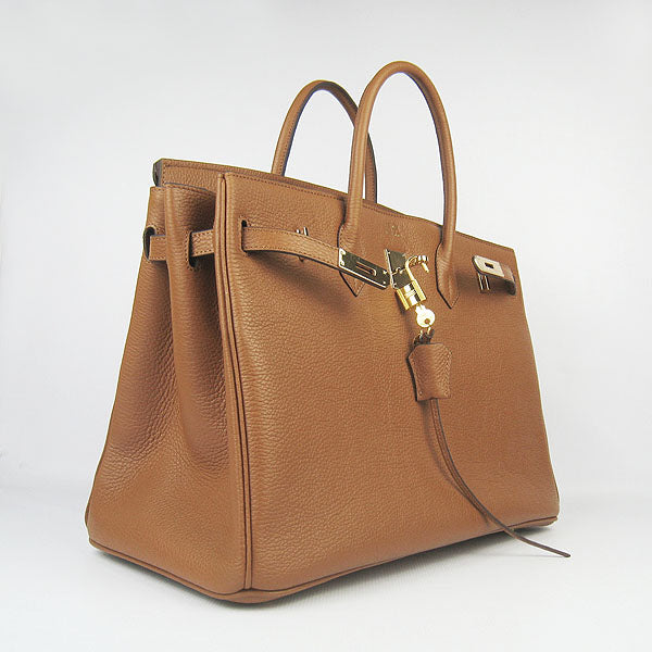 Hermes Birkin 35cm Togo Leather Handbags 6099 Light Coffee Golde