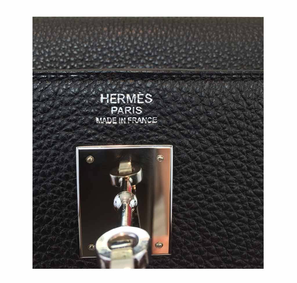 Hermès Kelly 32 Black Togo Bag PHW