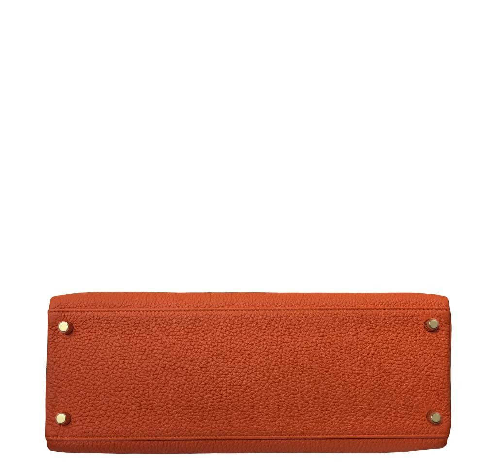 Hermès Kelly 35 Orange Bag Gold Hardware
