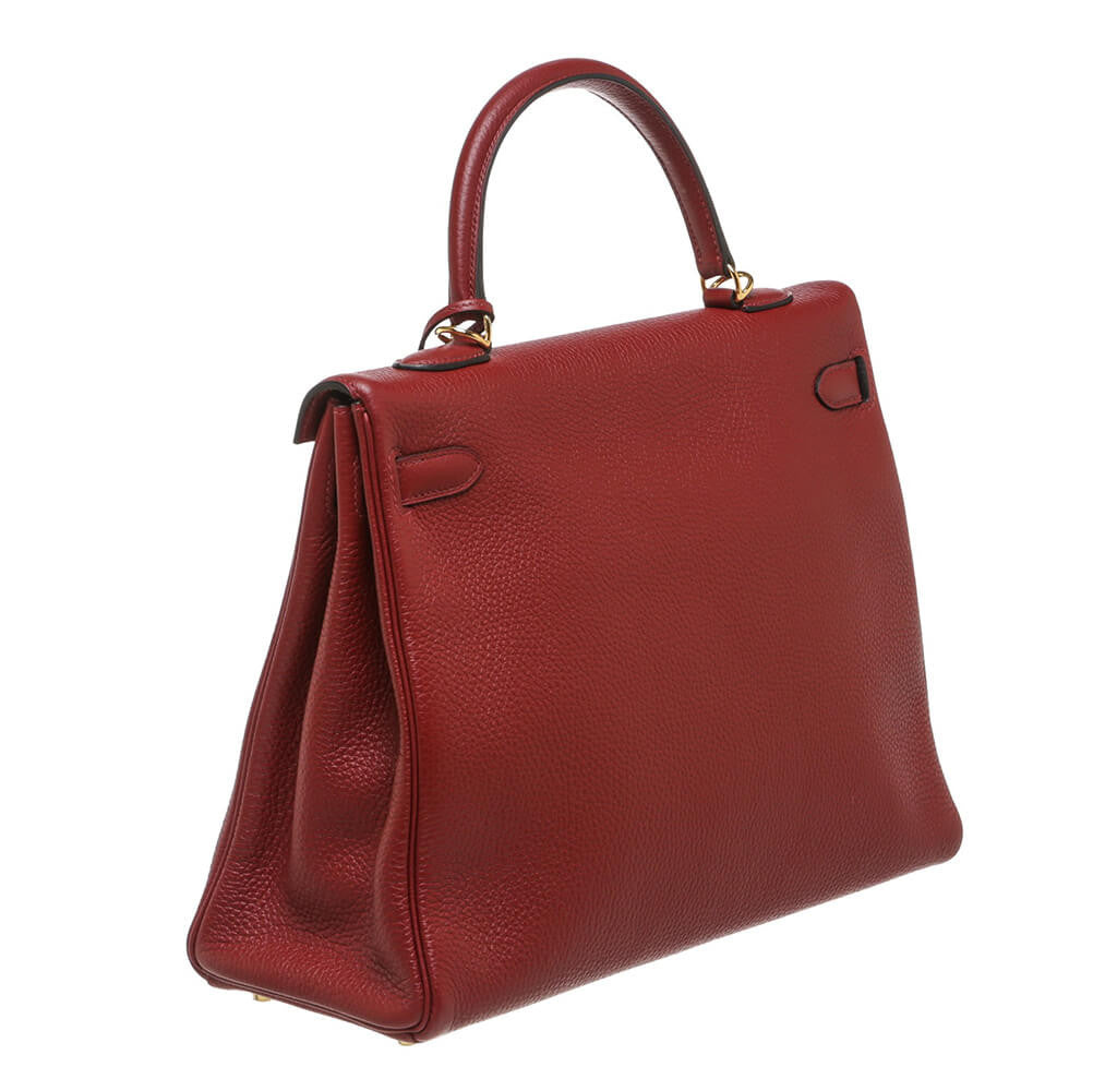 Hermès Rouge H Bag Kelly 35  GHW