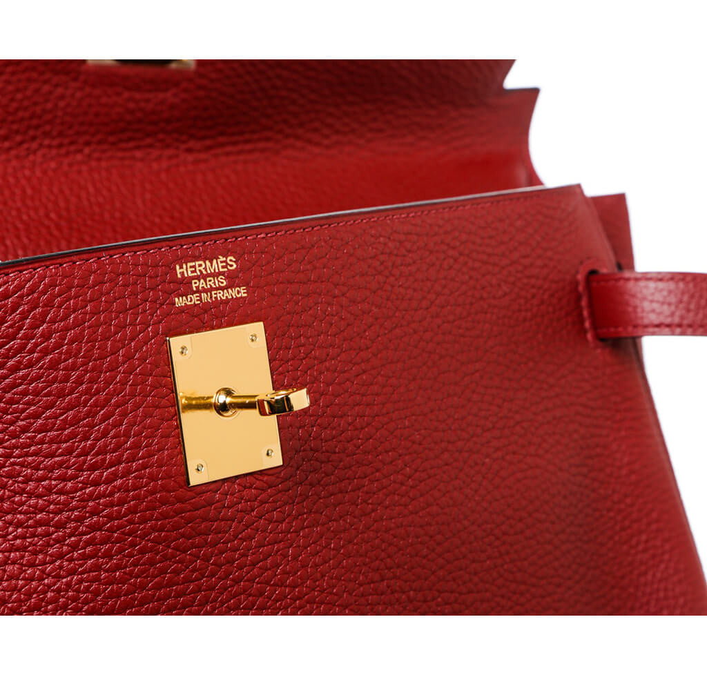 Hermès Rouge H Bag Kelly 35  GHW