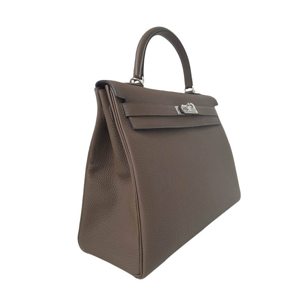 Hermès Kelly 35 Taupe Bag PHW