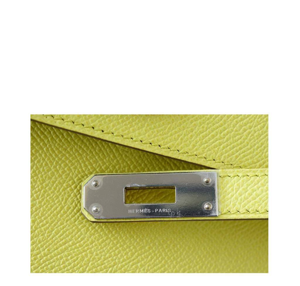 Hermès Kelly Cut Clutch Lime PHW