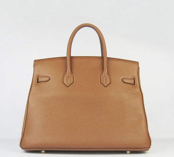 Hermes Birkin 35cm Togo Leather Handbags Light Coffee Golden