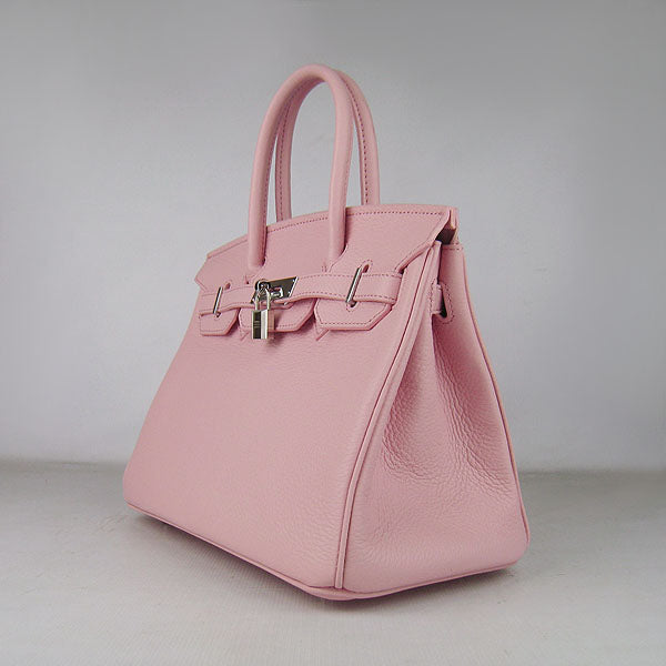 Hermes Birkin 30cm Togo Leather Handbags Pink Silver