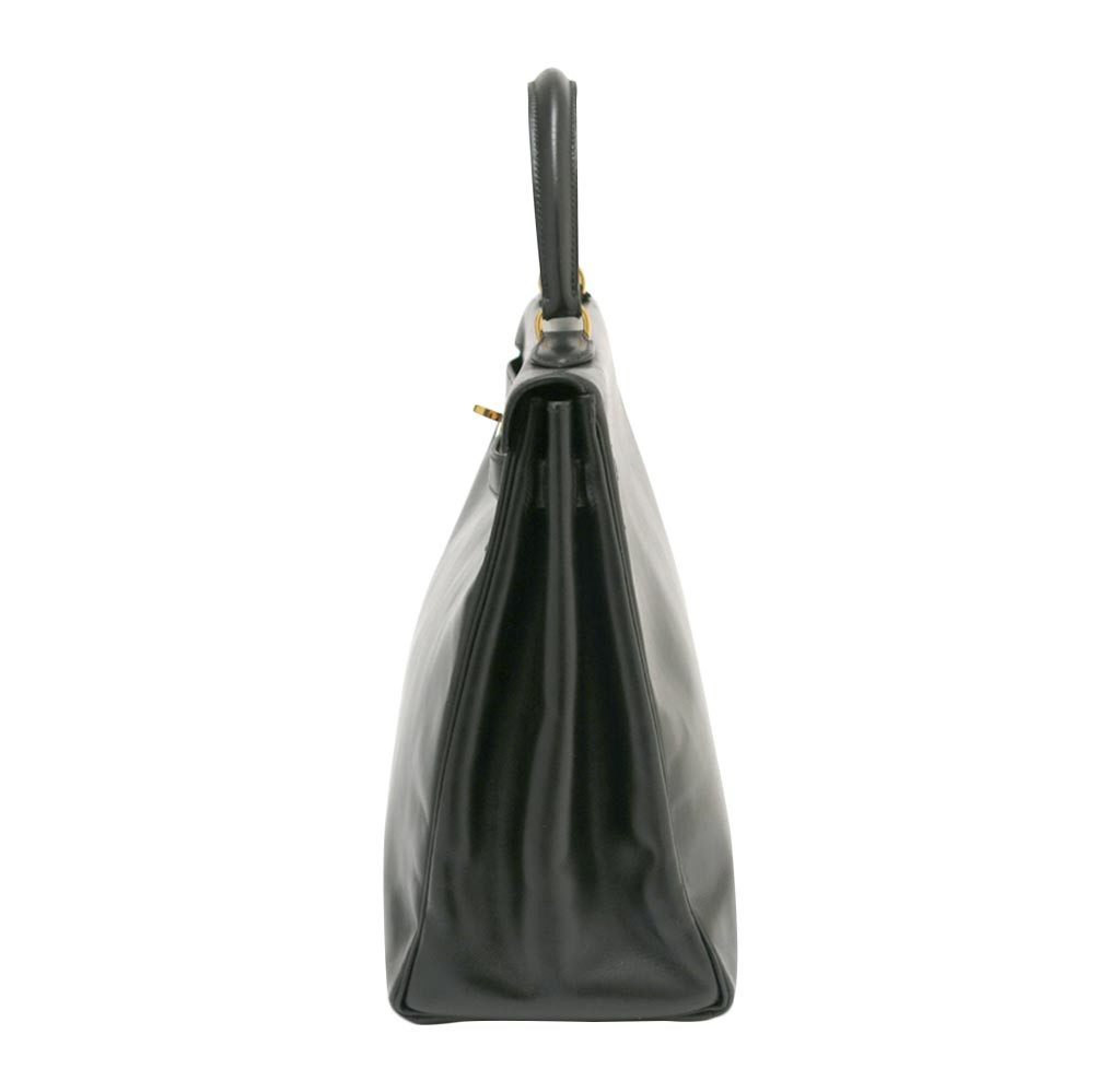 Hermès Kelly 35 Black Box Calf Bag GHW
