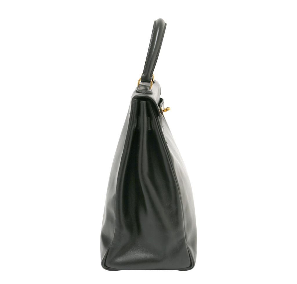 Hermès Kelly 35 Black Box Calf Bag GHW