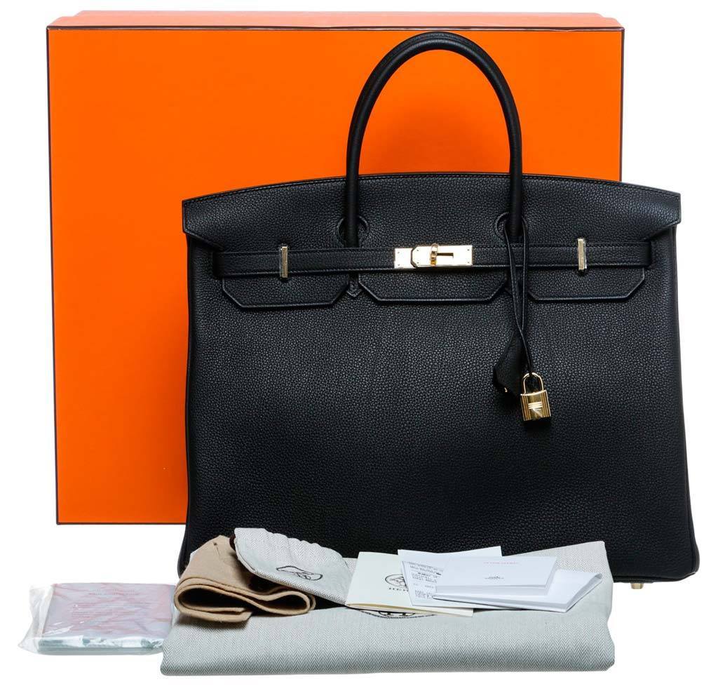 Hermès Birkin 40 Noir Togo Bag GHW