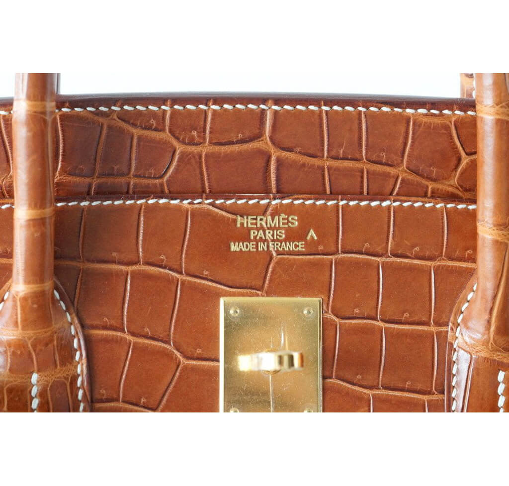 Hermès Matte Porosus Crocodile Fauve Birkin 40 Bag