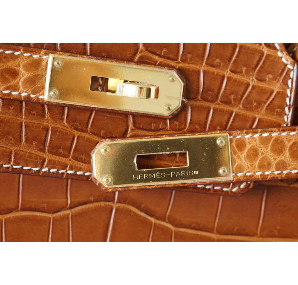Hermès Matte Porosus Crocodile Fauve Birkin 40 Bag