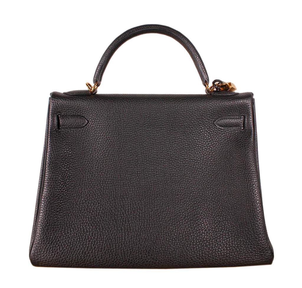 Hermès Black Togo Kelly 32 Bag GHW