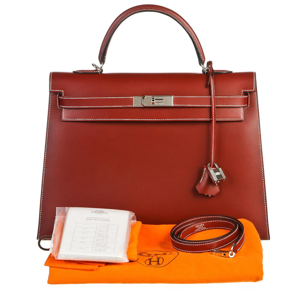 Hermès Chamonix Rouge H Kelly 35 Bag
