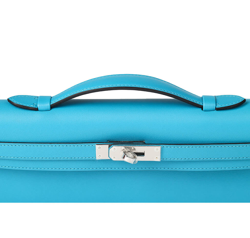 Hermès Kelly Cut Bag Turquoise Swift