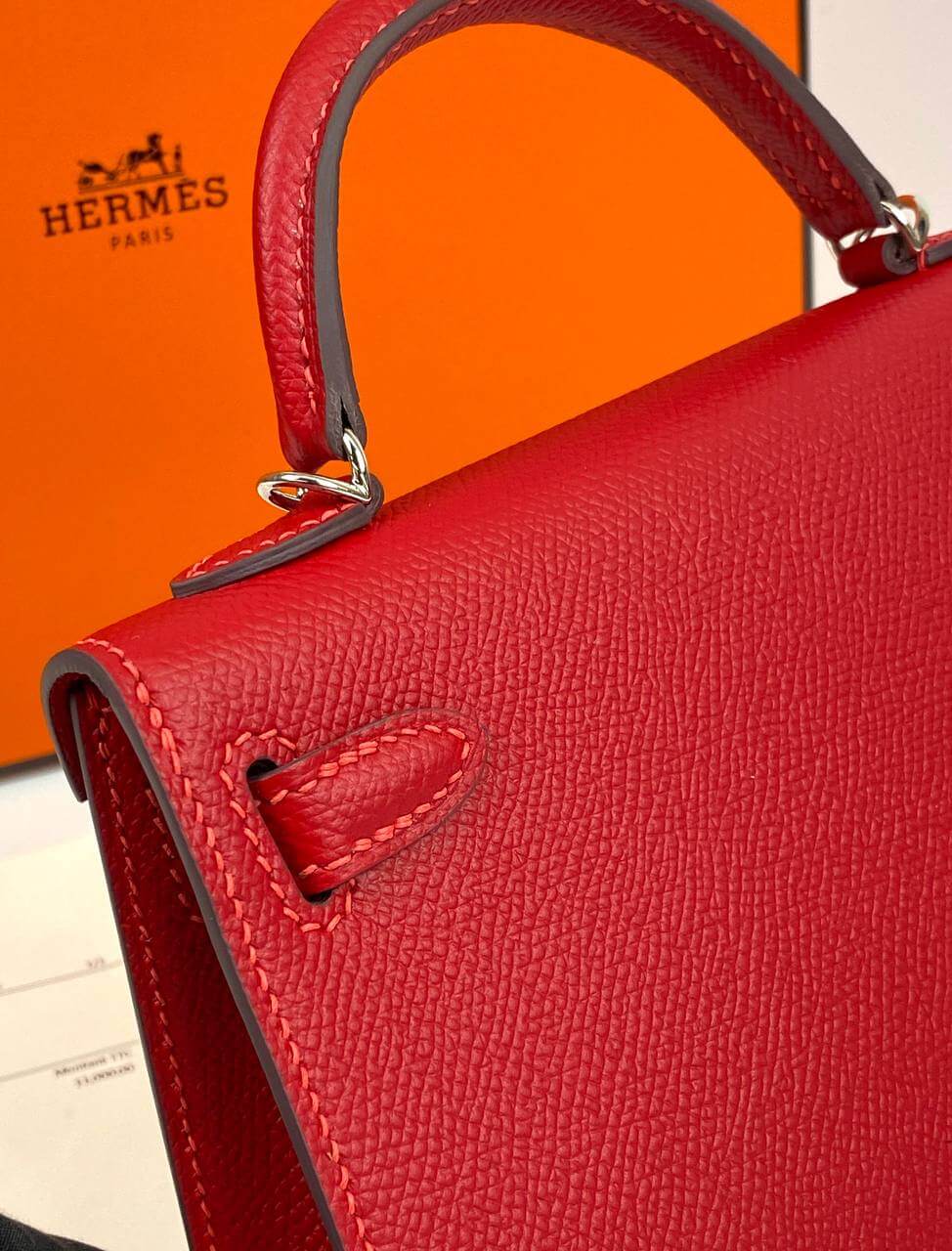 Hermes Kelly 20 Mini Sellier Bag red Epsom Gold Hardware