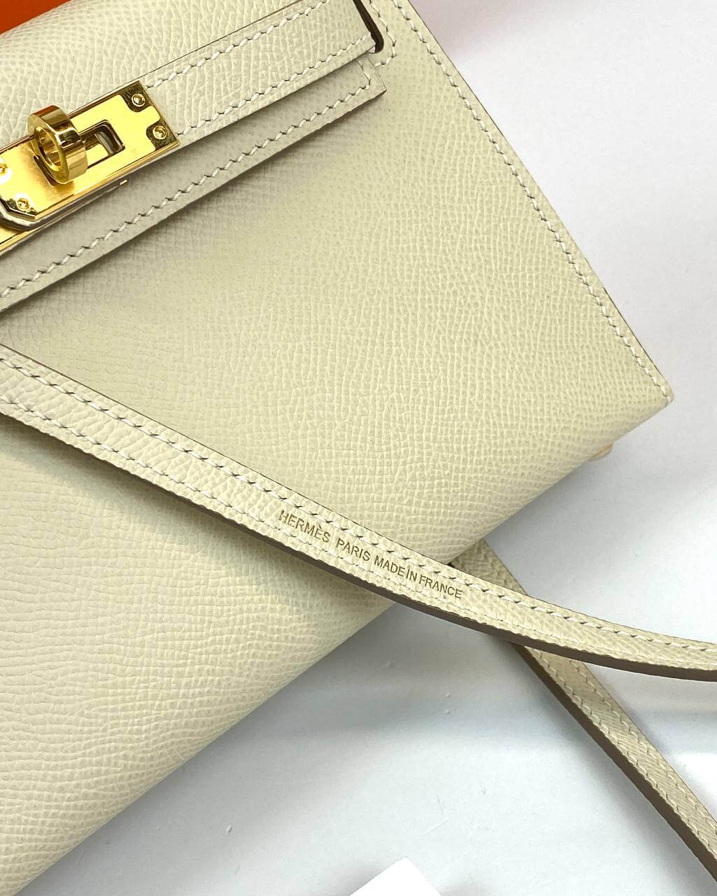 Hermes Kelly 20 Mini Sellier Bag beige Epsom Gold Hardware