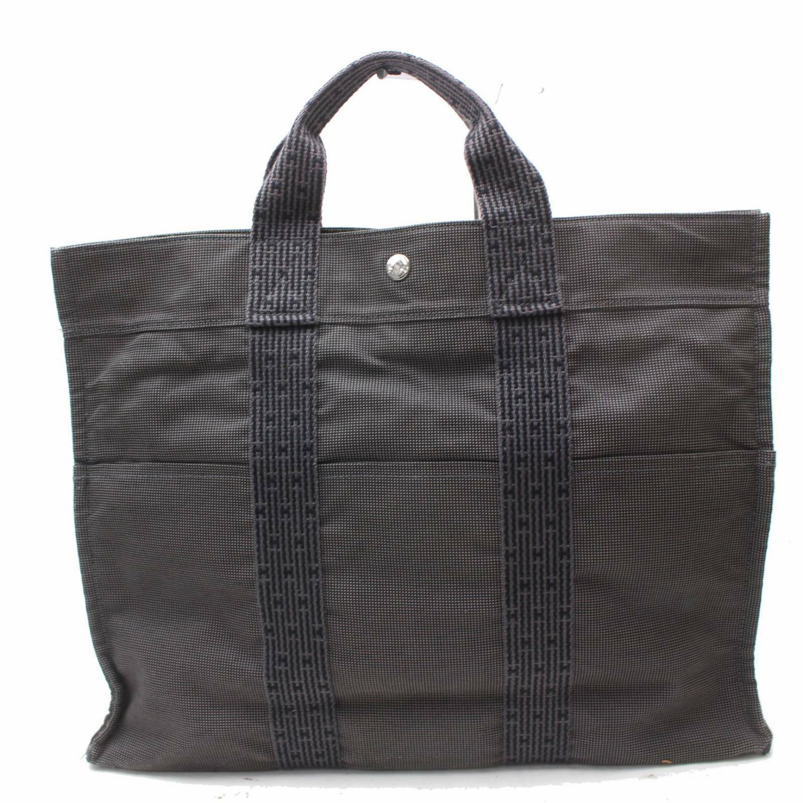 Brand Inspired Hermes Tote Bag Herline Gray Canvas (SHC7-10102)