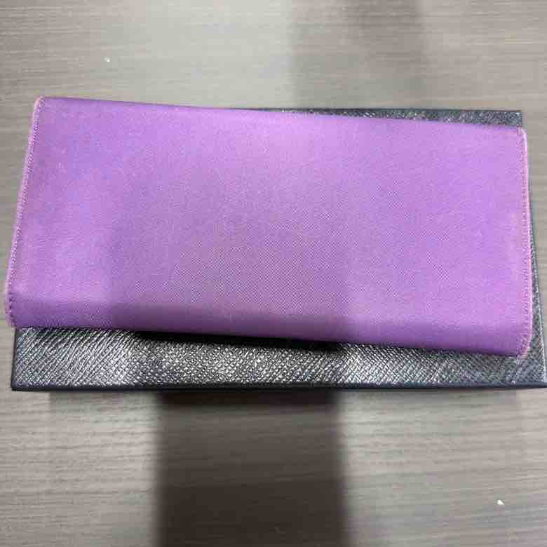 Prada Nylon Bijou Wallet, Purple Leather