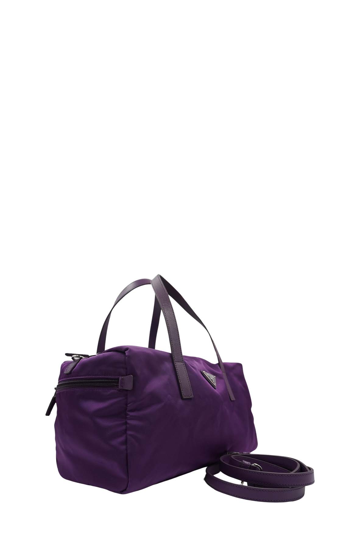 Prada Side Pocket Convertible Duffle Bag Tessuto Dark Purple